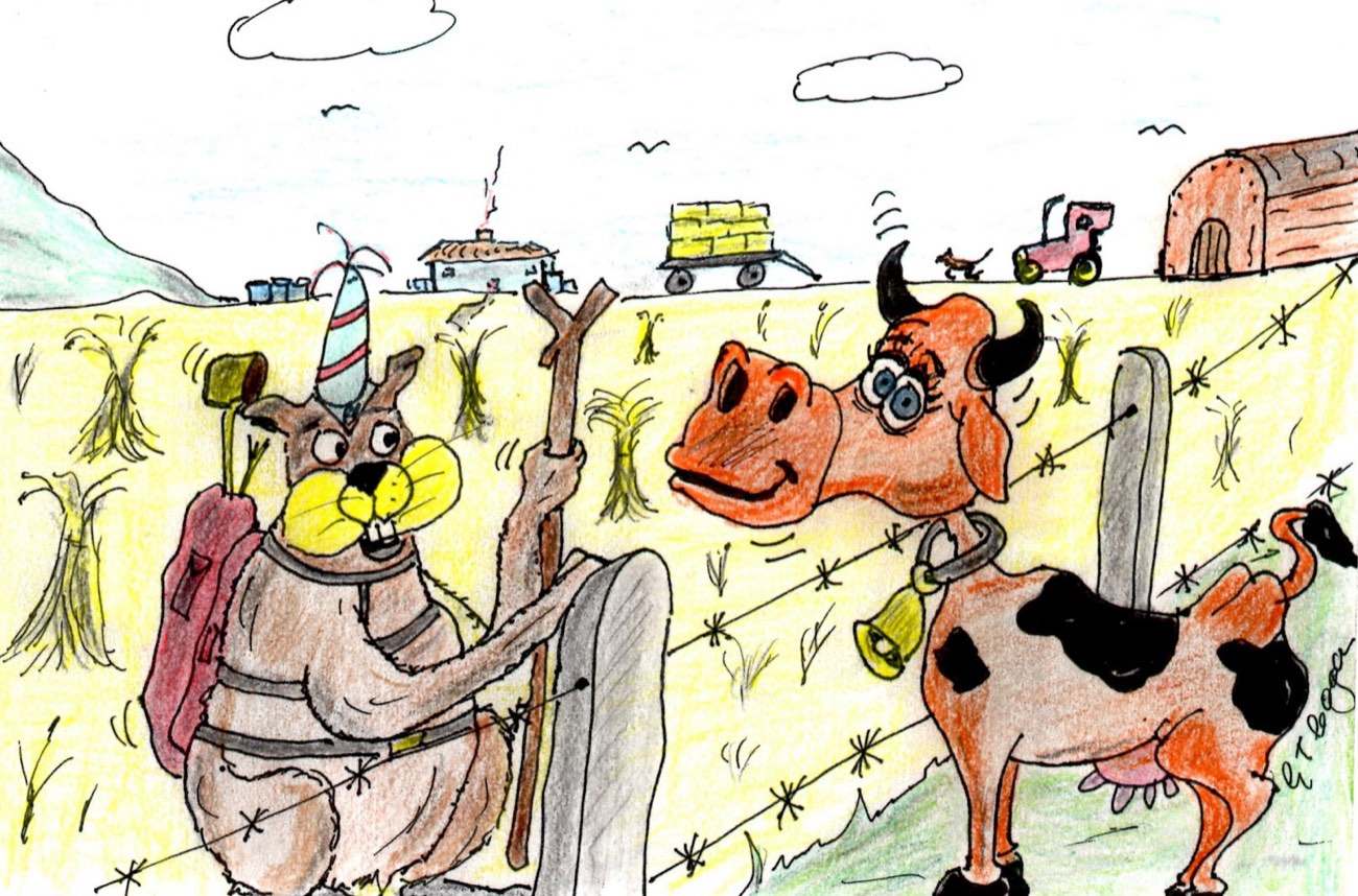 Illustration from the Izzy Beaver books, drawn by Geoff Cogan