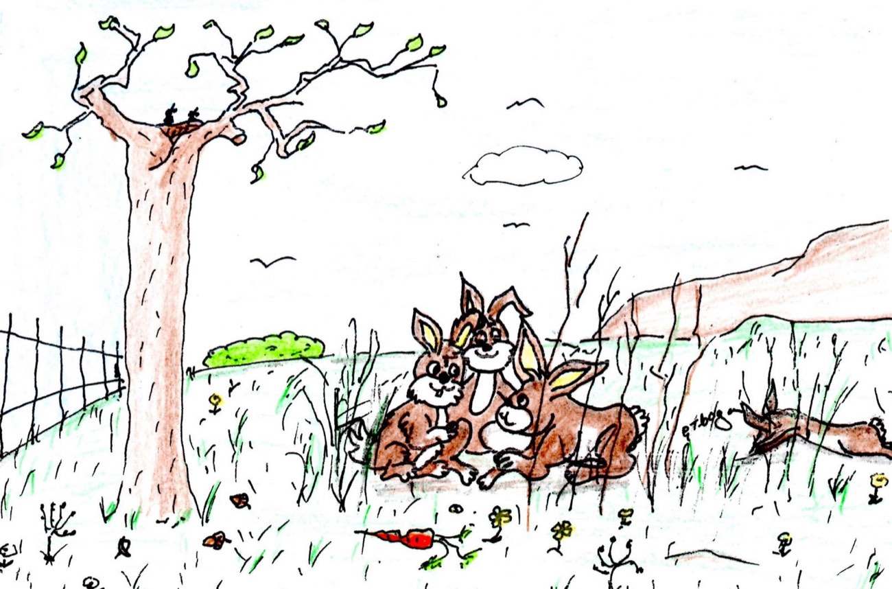 Illustration from the Izzy Beaver books, drawn by Geoff Cogan