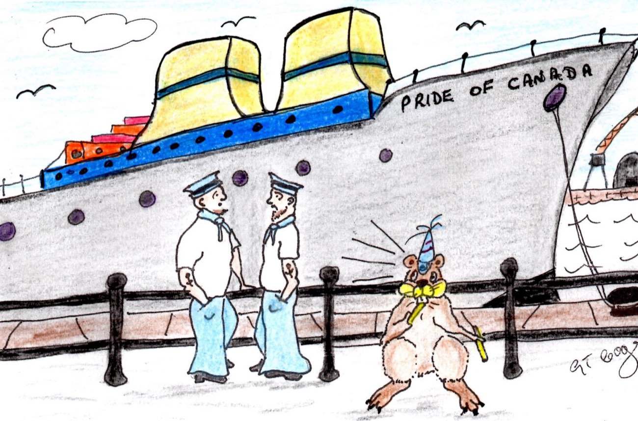 Illustration from the Izzy Beaver books, drawn by Geoff Cogan