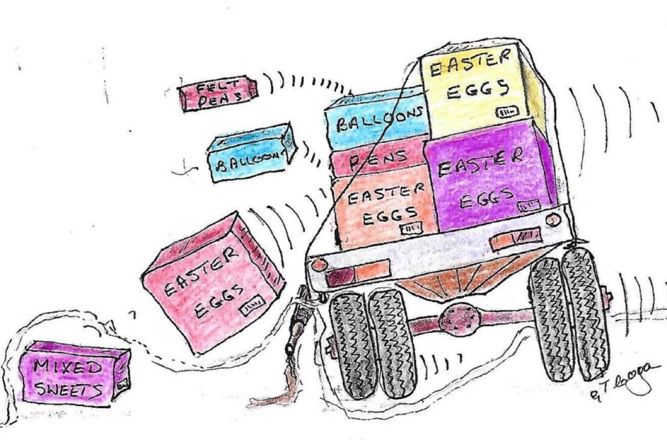 Illustration from the Izzy Beaver books, drawn by Geoff Cogan